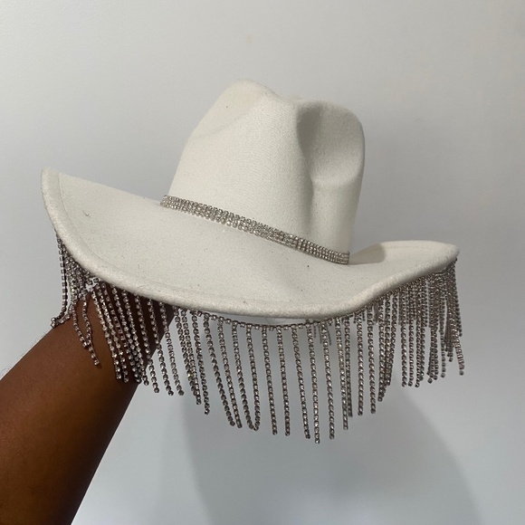 Diamond Fringe Cowgirl Hat - Picture 1 of 2